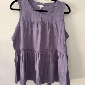 NWT Maurices Purple Sleeveless Eyelet Top
